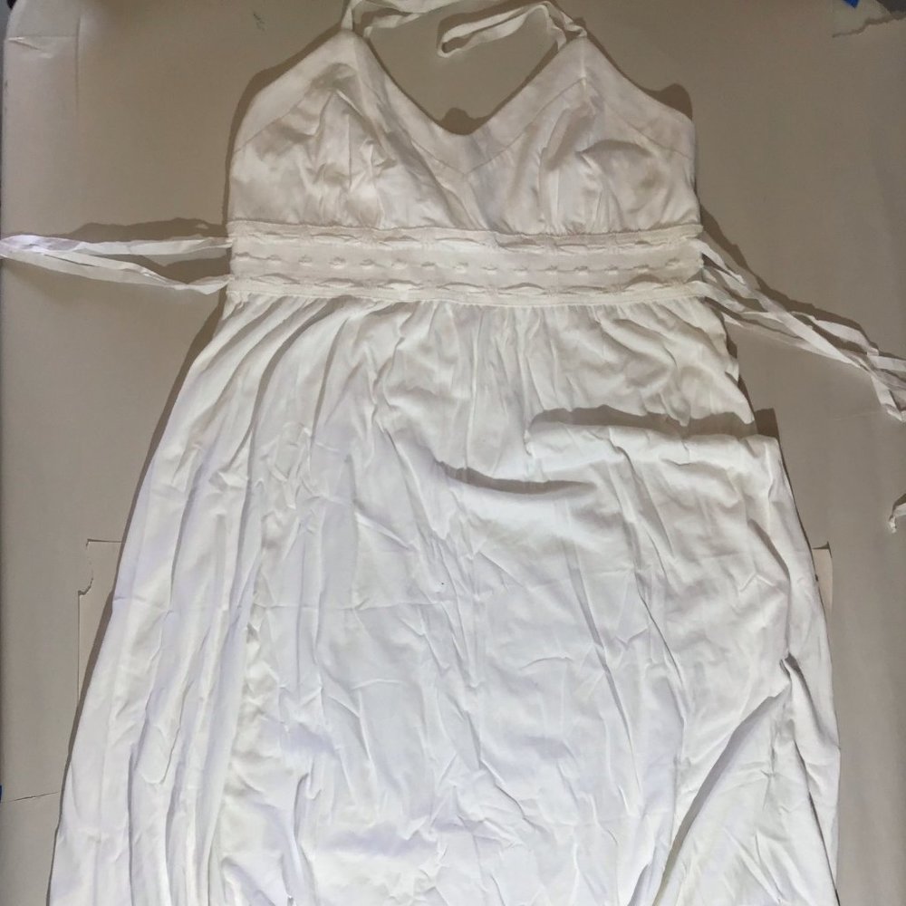 Vintage Theory White Dress with Side Ties Size Medium